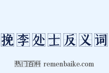 挽李处士反义词是什么意思的图片